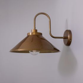 Nerissa Brass Swan Neck Wall Sconce IP65 (Option: AntiqueBrass, Material: ClearGlass)