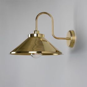 Nerissa Brass Swan Neck Wall Sconce IP65 (Option: PolishedBrass, Material: ClearGlass)