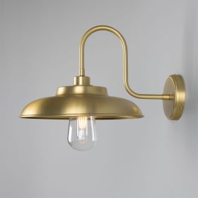 Darya Swan Neck Bathroom Wall Sconce IP65 (Option: SatinBrass, Material: ClearGlass)