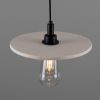 Bog Oak Organic Ceramic Disc Bathroom Pendant Light 11", Matte White Striped IP44