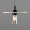 Bog Oak Organic Ceramic Disc Bathroom Pendant Light 11", Matte White Striped IP44