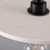 Bog Oak Organic Ceramic Disc Bathroom Pendant Light 11", Matte White Striped IP44