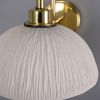 Kauri Organic Ceramic Dome Bathroom Wall Sconce, Matte White Striped IP44