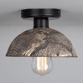 Kauri Organic Ceramic Dome Ceiling Light 7.9", Black Clay (Option: BlackClay, Material: MattBlack)