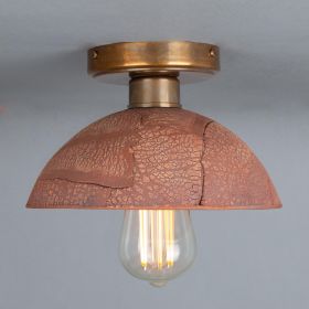 Kauri Organic Ceramic Dome Ceiling Light 7.9", Red Iron (Option: RedIron, Material: AntiqueBrass)