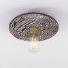 Bog Oak Organic Ceramic Disc Ceiling Light, Black Clay