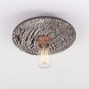 Bog Oak Organic Ceramic Disc Ceiling Light, Black Clay