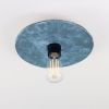 Bog Oak Organic Ceramic Disc Ceiling Light, Blue Earth