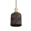 Osier Organic Ceramic Pendant Light 4.5", Black Clay