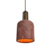 Osier Organic Ceramic Pendant Light 4.5", Red Iron