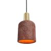 Osier Organic Ceramic Pendant Light 4.5", Red Iron
