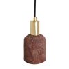 Osier Organic Ceramic Pendant Light 4.5", Red Iron