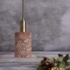 Senna Organic Ceramic Cylinder Pendant Light 4.7", Red Iron