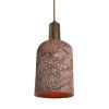 Senna Organic Ceramic Cylinder Pendant Light 4.7", Red Iron