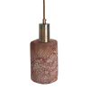 Senna Organic Ceramic Cylinder Pendant Light 4.7", Red Iron