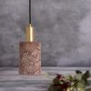 Senna Organic Ceramic Cylinder Pendant Light 4.7", Red Iron