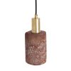 Senna Organic Ceramic Cylinder Pendant Light 4.7", Red Iron