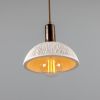 Kauri Organic Ceramic Dome Pendant Light 7.9", Matte White Striped