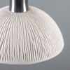 Kauri Organic Ceramic Dome Pendant Light 7.9", Matte White Striped