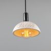 Kauri Organic Ceramic Dome Pendant Light 7.9", Matte White Striped