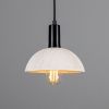 Kauri Organic Ceramic Dome Pendant Light 7.9", Matte White Striped