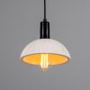 Kauri Organic Ceramic Dome Pendant Light 7.9", Matte White Striped