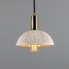 Kauri Organic Ceramic Dome Pendant Light 7.9", Matte White Striped