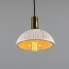 Kauri Organic Ceramic Dome Pendant Light 7.9", Matte White Striped
