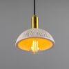 Kauri Organic Ceramic Dome Pendant Light 7.9", Matte White Striped