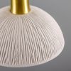 Kauri Organic Ceramic Dome Pendant Light 7.9", Matte White Striped