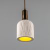 Osier Organic Ceramic Pendant Light 4.5", Matte White Striped