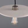 Bog Oak Organic Ceramic Disc Pendant Light, Matte White Striped