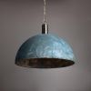 Kauri Organic Ceramic Dome Pendant Light 14.6", Blue Earth
