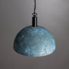 Kauri Organic Ceramic Dome Pendant Light 14.6", Blue Earth
