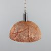 Kauri Organic Ceramic Dome Pendant Light 14.6", Red Iron