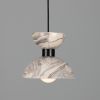 Tilia Organic Ceramic Cone Pendant Light 9.5", Matte White Striped