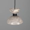 Tilia Organic Ceramic Cone Pendant Light 9.5", Matte White Striped