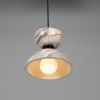 Tilia Organic Ceramic Cone Pendant Light 9.5", Matte White Striped