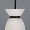 Pando Organic Ceramic Pendant Light 5.5", Matte White Striped