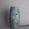Cassia Tall Ceramic Marbled Table Lamp with Brass Dome Shade