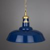 Matlock Large Vintage Factory Brass Pendant Light 19.7"