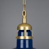 Matlock Large Vintage Factory Brass Pendant Light 19.7"