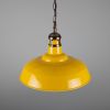 Matlock Large Vintage Factory Brass Pendant Light 19.7"