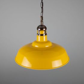 Matlock Large Vintage Factory Brass Pendant Light 19.7" (Option: AntiqueBrass, Material: HoneyYellow)
