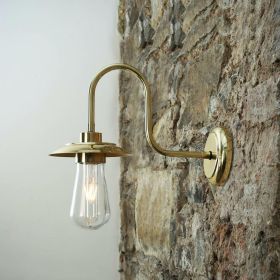 Ren Brass Swan Neck Wall Sconce IP65 (Option: PolishedBrass, Material: ClearGlass)